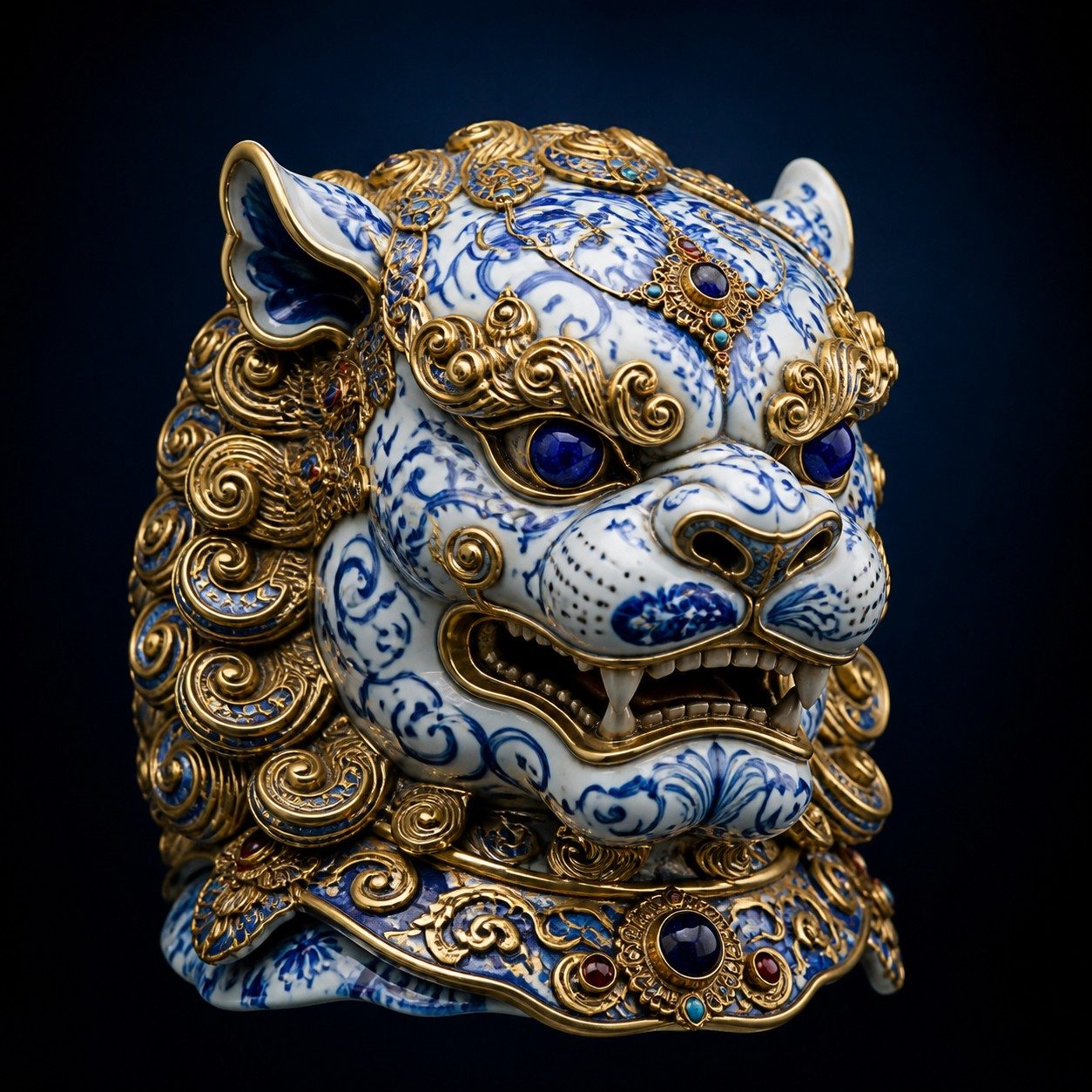3D model input photo: Guardian lion