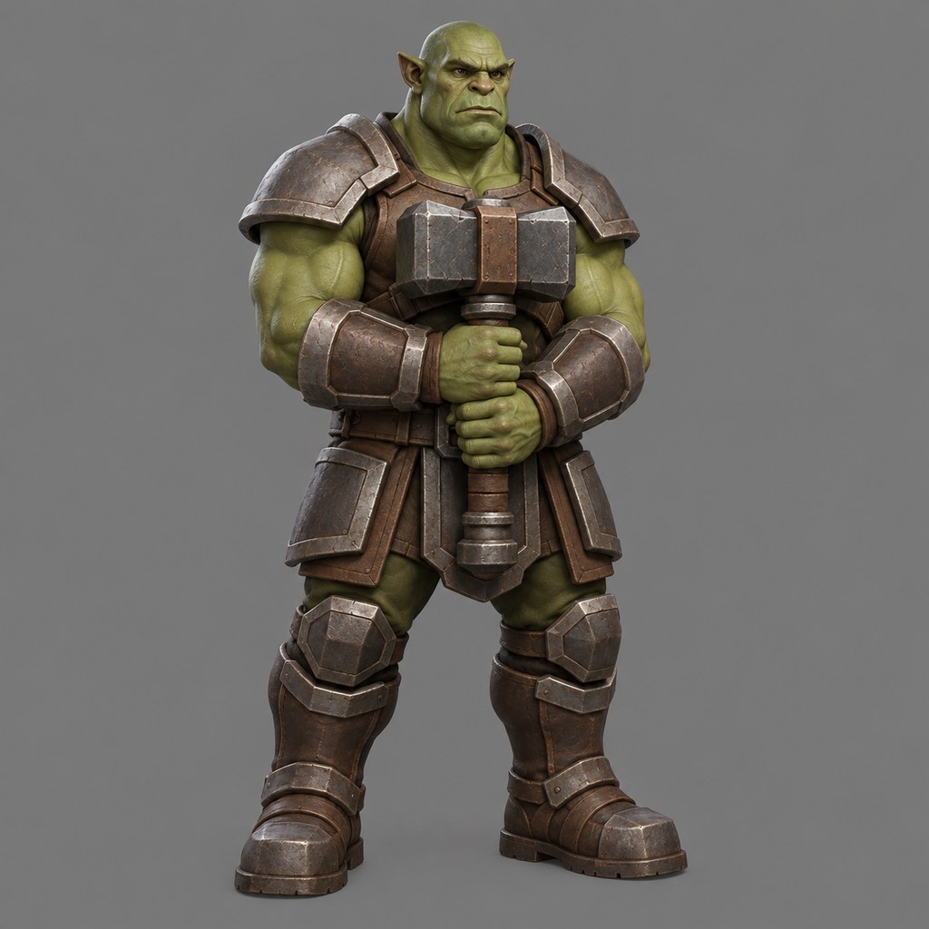3D model input photo: Orc warrior