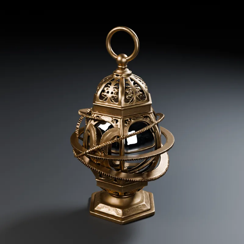 Astrolabe lantern, generated with Fine Detail from one picture: studio render