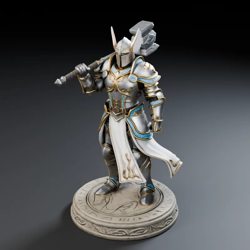 Paladin, generated with Fine Detail from one picture: studio render