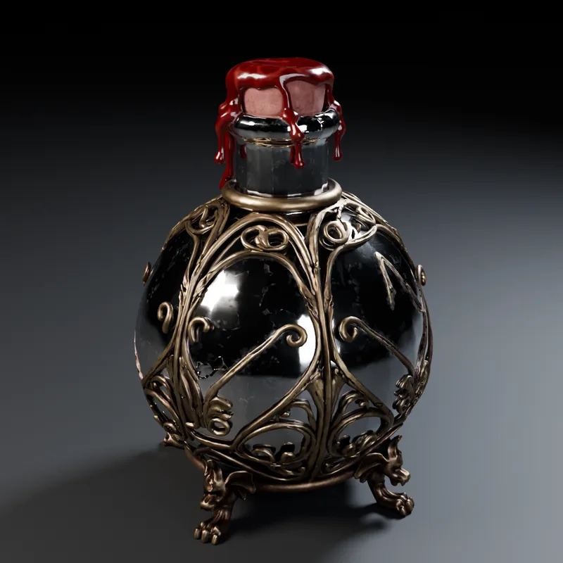 Potion flask, generated with Fine Detail from one picture: studio render