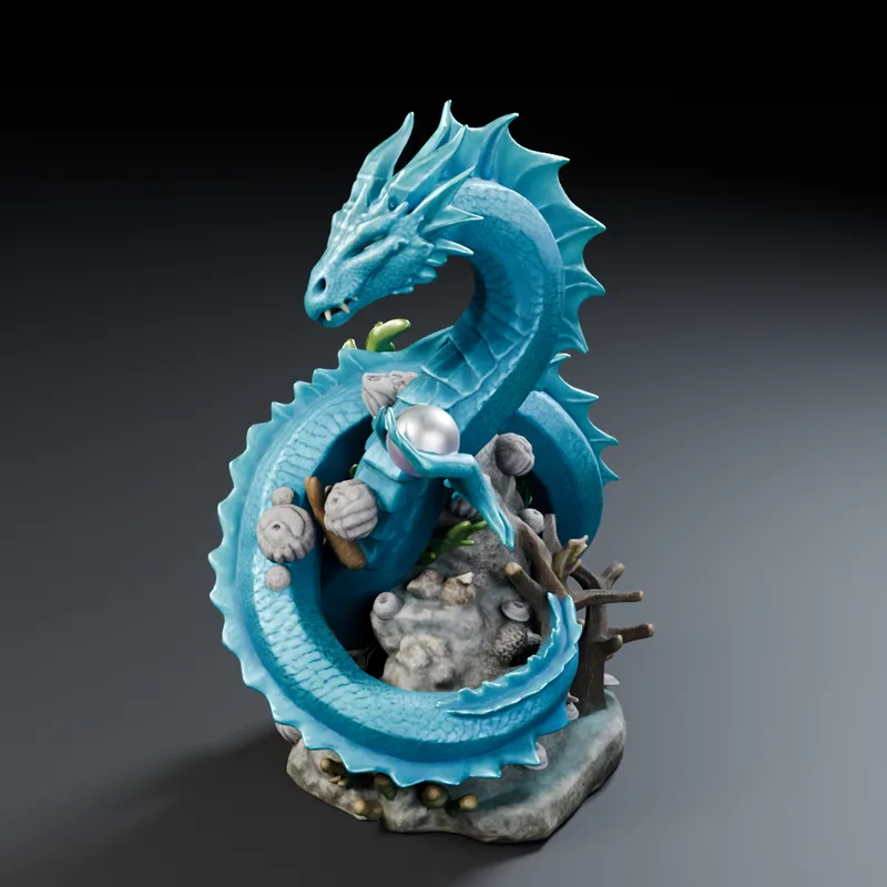Sea dragon, generated with Fine Detail from one picture: studio render
