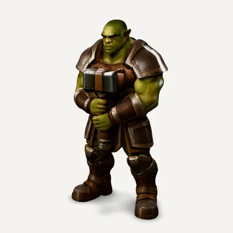The same orc GLB after converting its texture to WebP